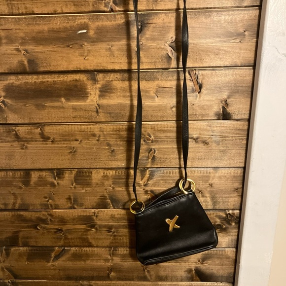 Paloma Picasso Vintage Black Leather Crossbody Shoulder Bag Purse Made in Italy - Picture 11 of 11